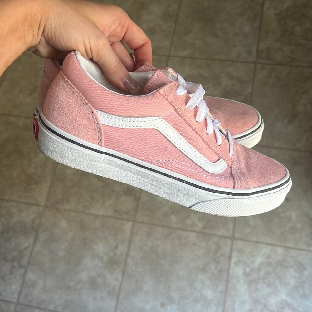 “Powder pink” Vans like new.  Junior size 5, can fit women size 6.5/7